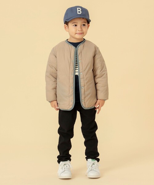 BEAMS mini(ビームスミニ)の「BEAMS mini / 機能綿 ノーカラー リバーシブル ブルゾン 23FW(90~150cm)(ブルゾン・キッズ・アイボリー/グリーン系その他・140/90/120/110/150/130/100)」の20枚目の写真