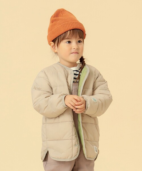 BEAMS mini(ビームスミニ)の「BEAMS mini / 機能綿 ノーカラー リバーシブル ブルゾン 23FW(90~150cm)(ブルゾン・キッズ・アイボリー/グリーン系その他・140/90/120/110/150/130/100)」の22枚目の写真