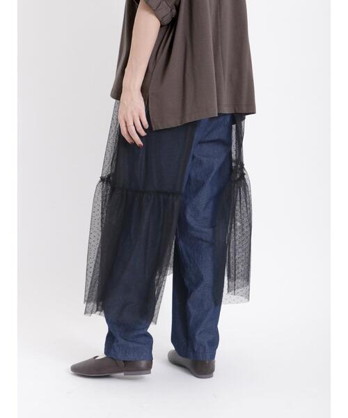 Samansa Mos2（サマンサ モスモス）の「ドットチュール前後2WAYキャミワンピース（ワンピース・レディース・キナリ/グレー/ブラック・F）」の16枚目の写真