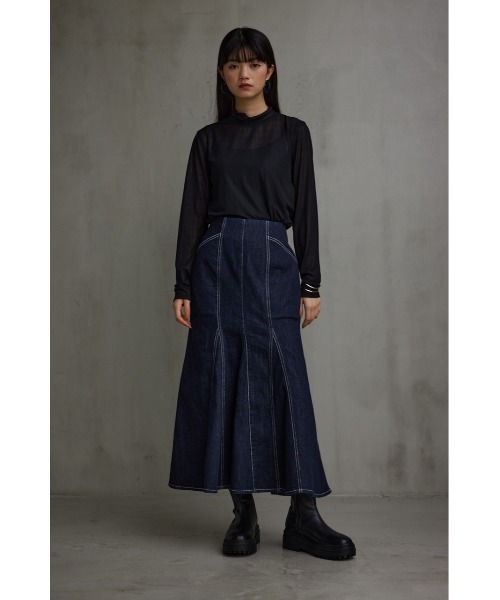 AZUL by moussy(アズールバイマウジー)の「デニムマーメイドスカート(デニムスカート・レディース・ワンウォッシュ・SMALL/MEDIUM)」の10枚目の写真