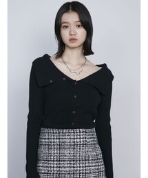 EMODA | オープンネックフィットラインニット(ニット/セーター)