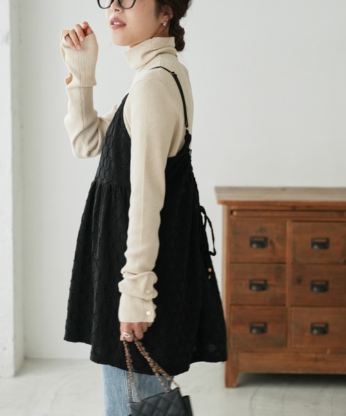 DISCOAT（ディスコート）の「ジャガードキャミチュニック《WEB限定カラーあり》（キャミソール・レディース・アイボリー/ブラック/ブラウン・FREE）」の13枚目の写真