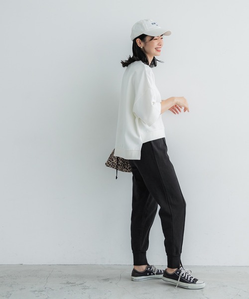 coca(coca)(コカ)の「GC ピンタック裏毛ジョガースウェットパンツ(スウェットパンツ・レディース・グレー/ブラック・M/L)」の7枚目の写真