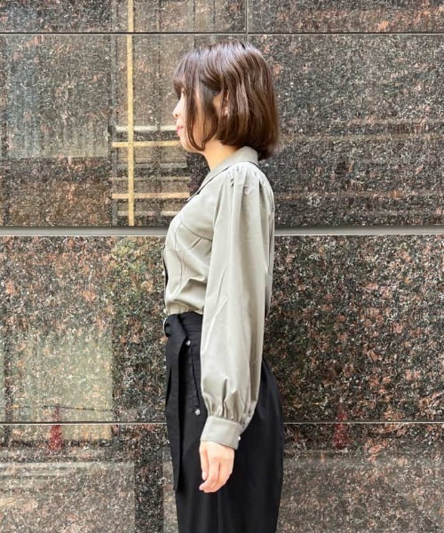 axes femme（アクシーズファム）の「パールチェーンセットブラウス（シャツ/ブラウス・レディース・カーキ/ブラック/ホワイト・FREE）」の6枚目の写真