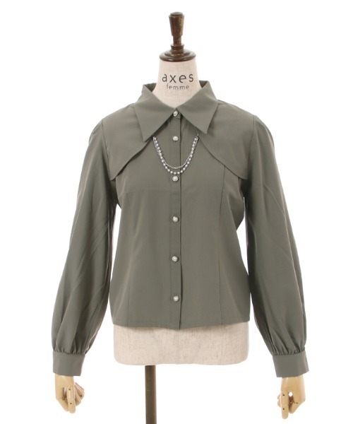 axes femme（アクシーズファム）の「パールチェーンセットブラウス（シャツ/ブラウス・レディース・カーキ/ブラック/ホワイト・FREE）」の8枚目の写真