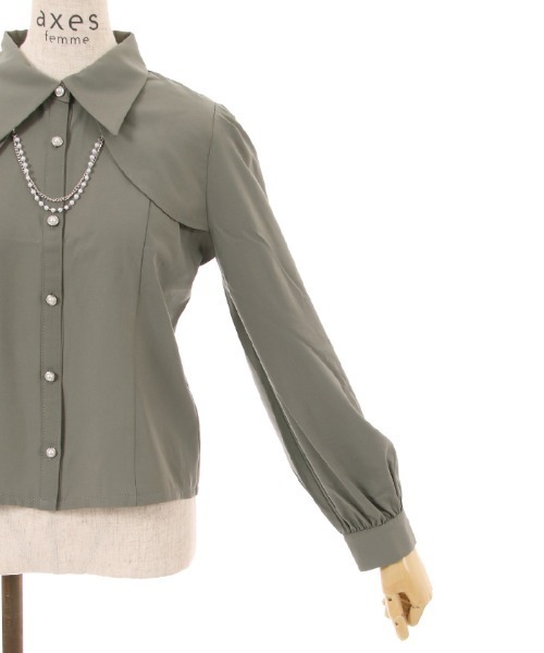 axes femme（アクシーズファム）の「パールチェーンセットブラウス（シャツ/ブラウス・レディース・カーキ/ブラック/ホワイト・FREE）」の18枚目の写真