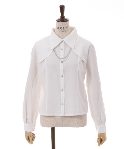 axes femme（アクシーズファム）の「パールチェーンセットブラウス（シャツ/ブラウス・レディース・カーキ/ブラック/ホワイト・FREE）」の19枚目の写真