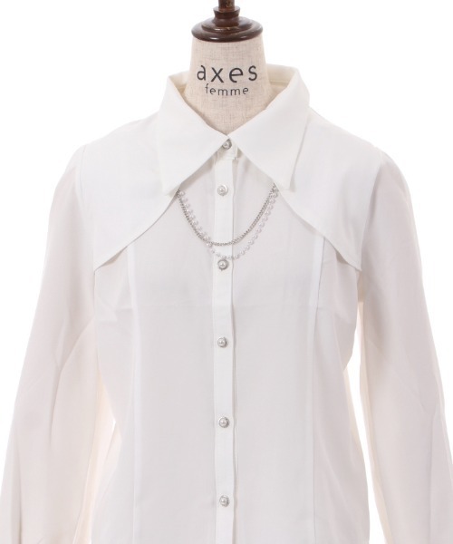 axes femme（アクシーズファム）の「パールチェーンセットブラウス（シャツ/ブラウス・レディース・カーキ/ブラック/ホワイト・FREE）」の22枚目の写真