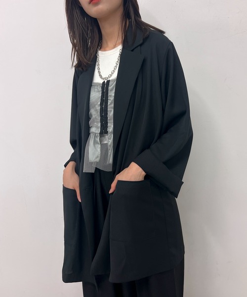 byYOUANCE（バイユアンス）の「テーラードジャケット（テーラードジャケット・レディース・ブラウン/ブラック/グレー・FREE）」の4枚目の写真