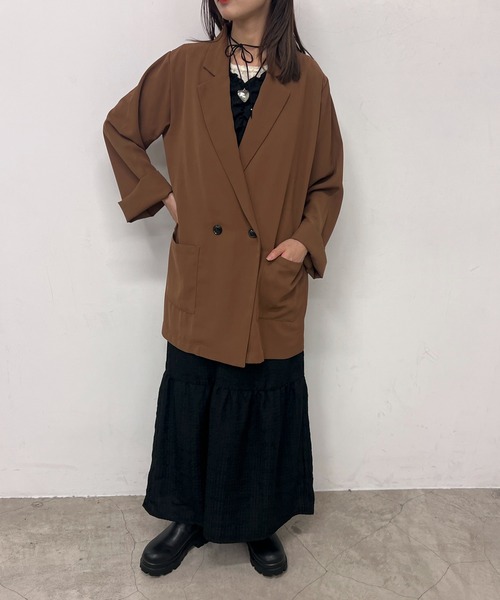 byYOUANCE（バイユアンス）の「テーラードジャケット（テーラードジャケット・レディース・ブラウン/ブラック/グレー・FREE）」の22枚目の写真