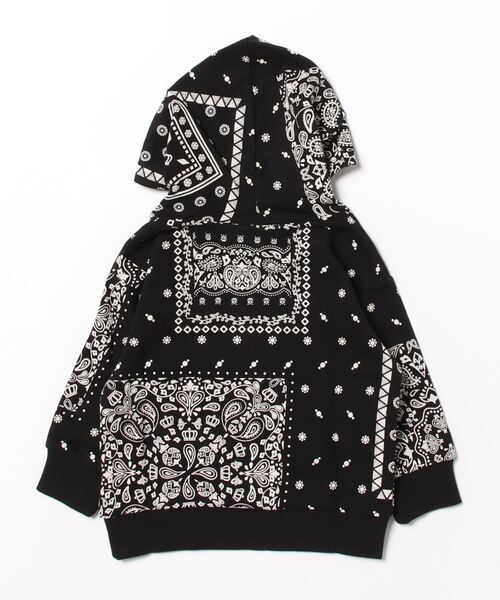BABYDOLL（ベビードール）の「親子お揃い バンダナ柄パーカー 8853K（パーカー・キッズ・パープル/ブラック・120cm/100cm/110cm/80ｃｍ/150cm/140cm/90cm/130cm）」の3枚目の写真