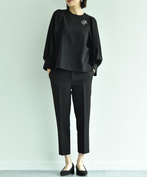 INTERPLANET（インタープラネット）の「【マシーンウォッシャブル】ダブルクロステーパードパンツ（その他パンツ・レディース・ベージュ/ブラック/ネイビー・LARGE/MEDIUM）」の2枚目の写真