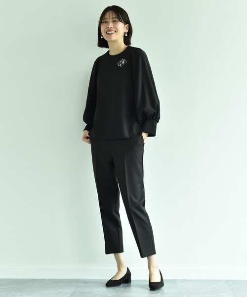 INTERPLANET（インタープラネット）の「【マシーンウォッシャブル】ダブルクロステーパードパンツ（その他パンツ・レディース・ベージュ/ブラック/ネイビー・LARGE/MEDIUM）」の4枚目の写真