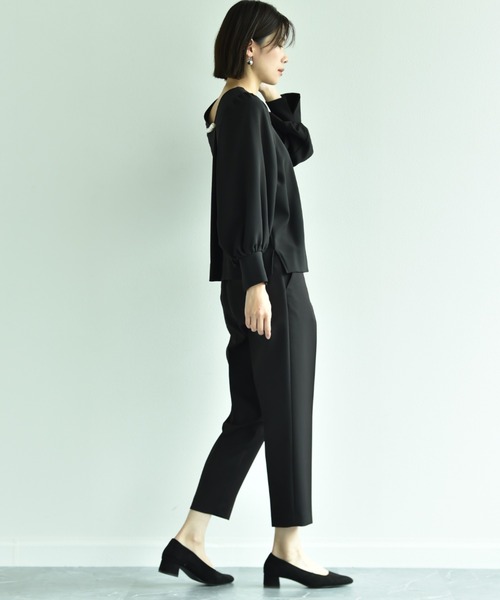 INTERPLANET（インタープラネット）の「【マシーンウォッシャブル】ダブルクロステーパードパンツ（その他パンツ・レディース・ベージュ/ブラック/ネイビー・LARGE/MEDIUM）」の5枚目の写真