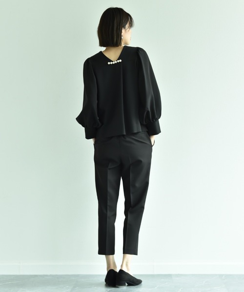 INTERPLANET（インタープラネット）の「【マシーンウォッシャブル】ダブルクロステーパードパンツ（その他パンツ・レディース・ベージュ/ブラック/ネイビー・LARGE/MEDIUM）」の6枚目の写真