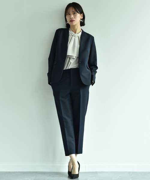 INTERPLANET（インタープラネット）の「【マシーンウォッシャブル】ダブルクロステーパードパンツ（その他パンツ・レディース・ベージュ/ブラック/ネイビー・LARGE/MEDIUM）」の9枚目の写真