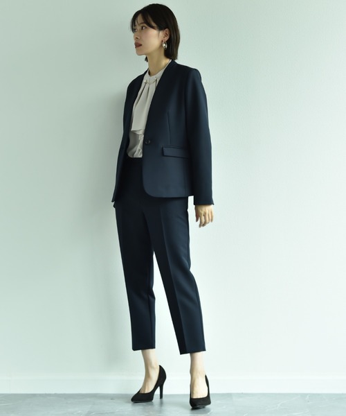 INTERPLANET（インタープラネット）の「【マシーンウォッシャブル】ダブルクロステーパードパンツ（その他パンツ・レディース・ベージュ/ブラック/ネイビー・LARGE/MEDIUM）」の13枚目の写真