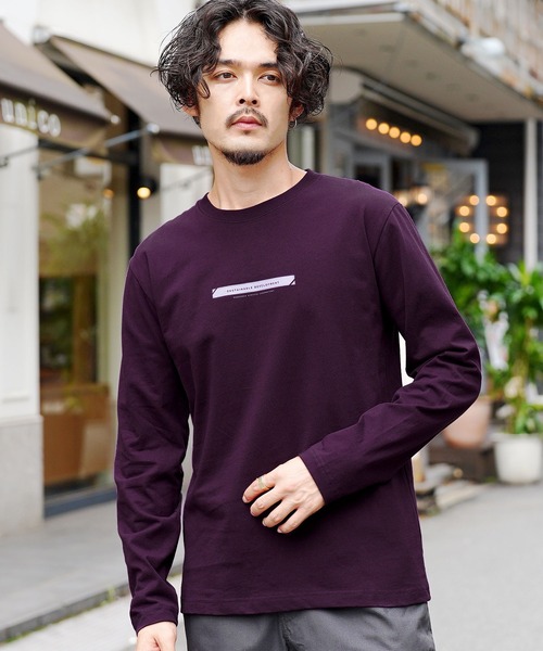 jiggys shop(ジギーズショップ)の「ボックスロゴプリントロンT 長袖Tシャツ カットソー(Tシャツ/カットソー・メンズ・ホワイト/ブラック/パープル・MEDIUM/LARGE)」の3枚目の写真