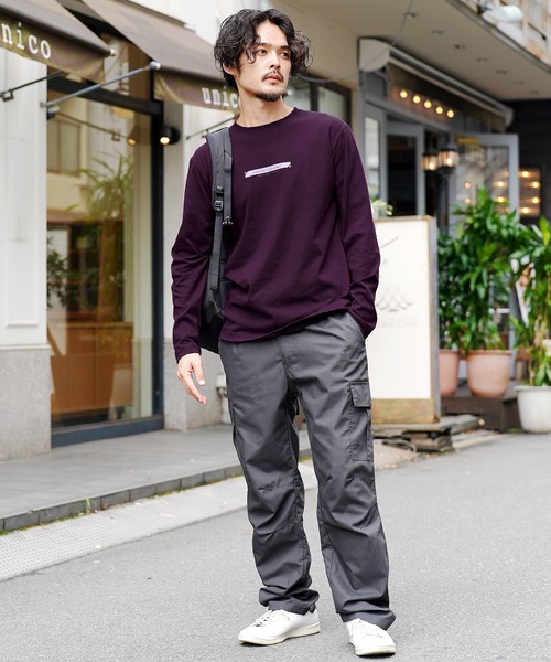 jiggys shop(ジギーズショップ)の「ボックスロゴプリントロンT 長袖Tシャツ カットソー(Tシャツ/カットソー・メンズ・ホワイト/ブラック/パープル・MEDIUM/LARGE)」の6枚目の写真