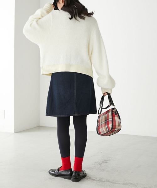 BONLECILL(ボンルシール)の「【JAMMINコラボ】バイシクルモチーフ刺繍 シャギーハーフジップポロニットプルオーバー(ニット/セーター・レディース・ブラウン/アイボリー/ワイン/ブルー/チャコールグレー・FREE)」の20枚目の写真