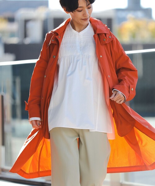 Traditional Weatherwear（トラディショナルウェザーウェア）の「Traditional Weatherwear / Malton フード ロングコート（その他アウター・レディース・ベージュ/ブラック/レッド・ONE SIZE）」の16枚目の写真