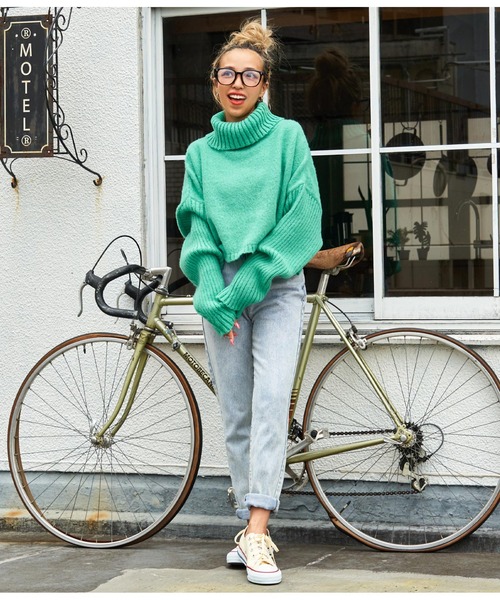 anap mimpi（アナップミンピ）の「オフタートルクロップド起毛ニット（ニット/セーター・レディース・ピンク/モカ/ミント・FREE）」の7枚目の写真