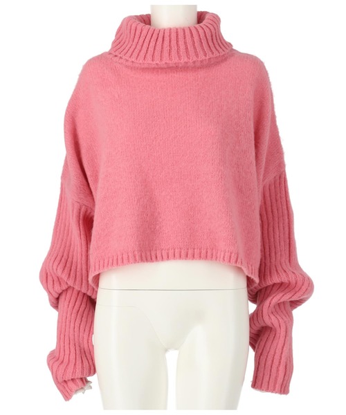 anap mimpi（アナップミンピ）の「オフタートルクロップド起毛ニット（ニット/セーター・レディース・ピンク/モカ/ミント・FREE）」の10枚目の写真