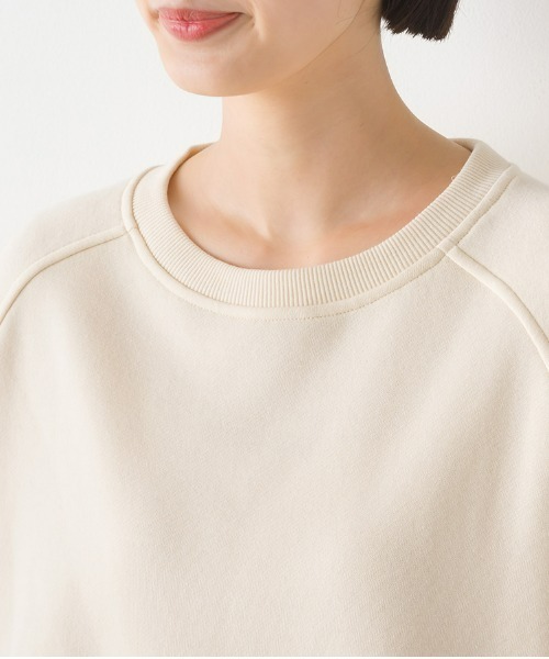 OMNES(オムネス)の「裏起毛ラグランスリーブプルオーバー長袖(Tシャツ/カットソー・レディース・アイボリー/ブルーグレー/カーキ/チャコールグレー・FREE)」の5枚目の写真