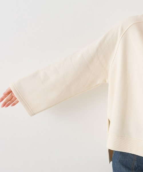OMNES(オムネス)の「裏起毛ラグランスリーブプルオーバー長袖(Tシャツ/カットソー・レディース・アイボリー/ブルーグレー/カーキ/チャコールグレー・FREE)」の6枚目の写真