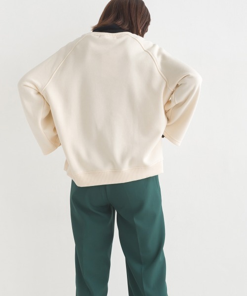 OMNES(オムネス)の「裏起毛ラグランスリーブプルオーバー長袖(Tシャツ/カットソー・レディース・アイボリー/ブルーグレー/カーキ/チャコールグレー・FREE)」の12枚目の写真