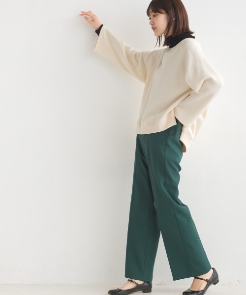 OMNES(オムネス)の「裏起毛ラグランスリーブプルオーバー長袖(Tシャツ/カットソー・レディース・アイボリー/ブルーグレー/カーキ/チャコールグレー・FREE)」の13枚目の写真