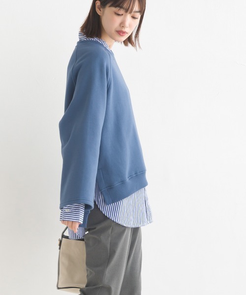 OMNES(オムネス)の「裏起毛ラグランスリーブプルオーバー長袖(Tシャツ/カットソー・レディース・アイボリー/ブルーグレー/カーキ/チャコールグレー・FREE)」の21枚目の写真