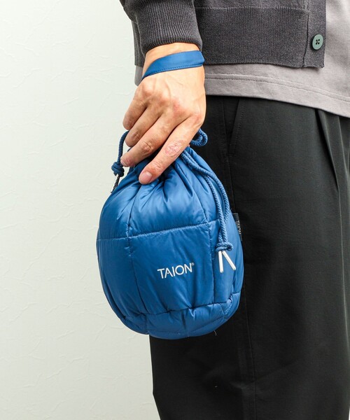 TAION（タイオン）の「【TAION/タイオン】DRAW STRING DOWN BAG S（ショルダーバッグ・メンズ・ネイビー/オリーブ/チャコールグレー/パープル/ベージュ/ブラック/ブルー・FREE）」の6枚目の写真