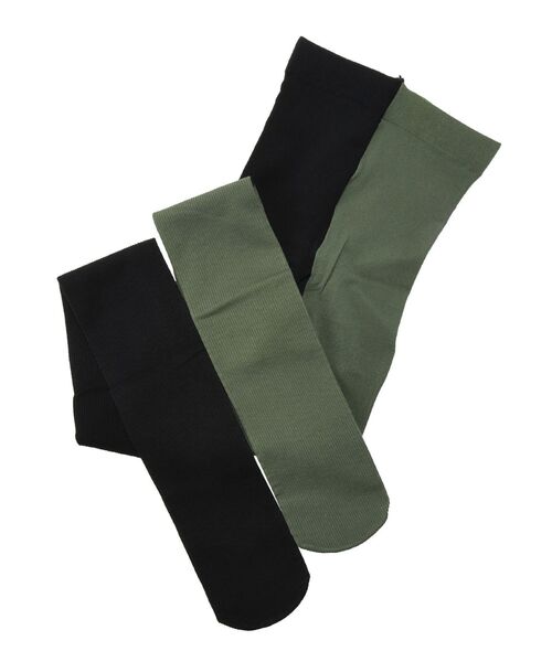 UN3D.（アンスリード）の「【FAKUI】バイカラータイツ（タイツ/ストッキング・レディース・ブラウン/カーキ・FREE）」の3枚目の写真