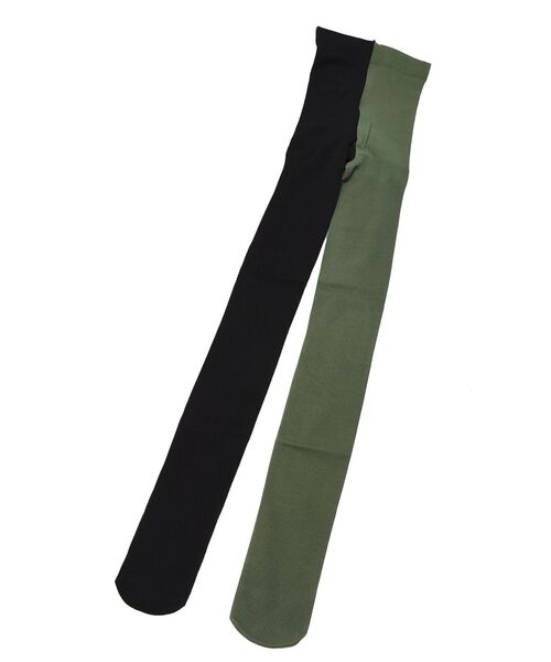 UN3D.（アンスリード）の「【FAKUI】バイカラータイツ（タイツ/ストッキング・レディース・ブラウン/カーキ・FREE）」の4枚目の写真