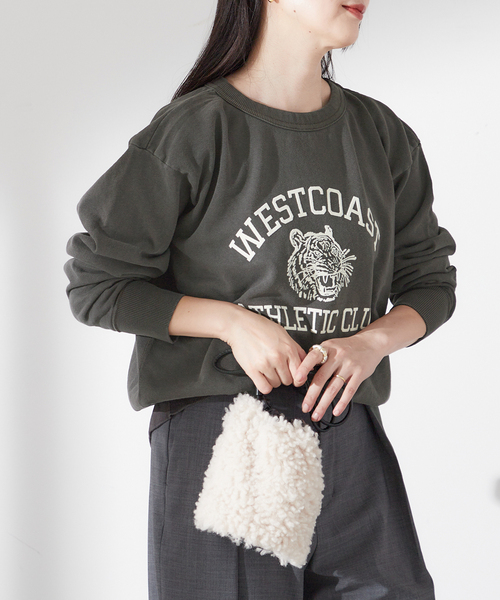 MIXTA（ミクスタ）の「【MIXTA/ミクスタ】WEST CORST CREW SWEATSHIRTS：スウェット（スウェット・レディース・ブラック/アイボリー・MEDIUM）」の2枚目の写真