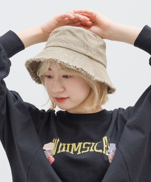 BEAMS HEART（ビームスハート）の「BEAMS HEART / つば先 フリンジハット（ハット・レディース・ベージュ/サックスブルー/ブラック/ホワイト系その他5・FREE）」の3枚目の写真