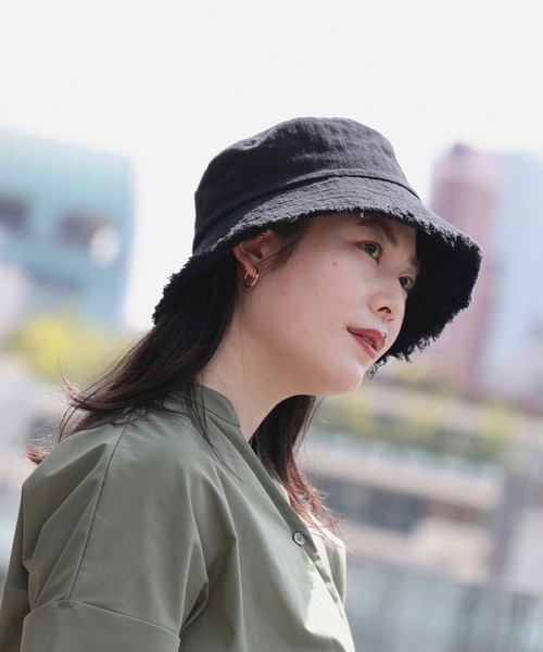 BEAMS HEART（ビームスハート）の「BEAMS HEART / つば先 フリンジハット（ハット・レディース・ベージュ/サックスブルー/ブラック/ホワイト系その他5・FREE）」の8枚目の写真