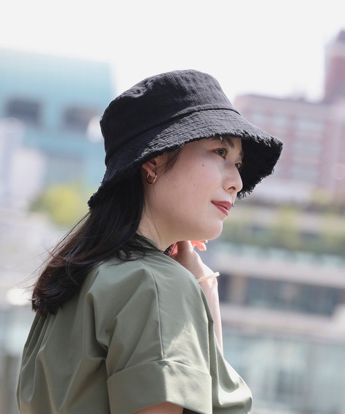 BEAMS HEART（ビームスハート）の「BEAMS HEART / つば先 フリンジハット（ハット・レディース・ベージュ/サックスブルー/ブラック/ホワイト系その他5・FREE）」の15枚目の写真