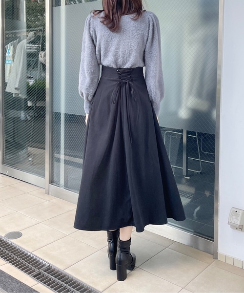 one way（ワンウェイ）の「バックレースアップフレアスカート（スカート・レディース・グレー/ブラック/ブラウン・FREE）」の12枚目の写真