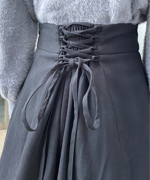 one way（ワンウェイ）の「バックレースアップフレアスカート（スカート・レディース・グレー/ブラック/ブラウン・FREE）」の13枚目の写真