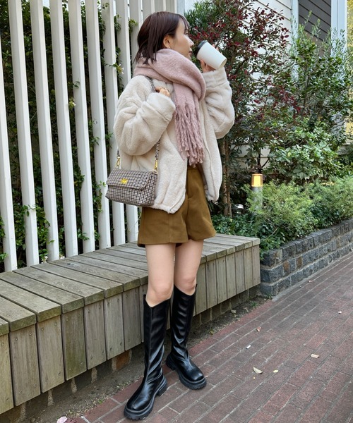 CLEA（クレア）の「フェイクファーブルゾン（ブルゾン・レディース・アイボリー/ライトグレー/モカ・FREE）」の9枚目の写真