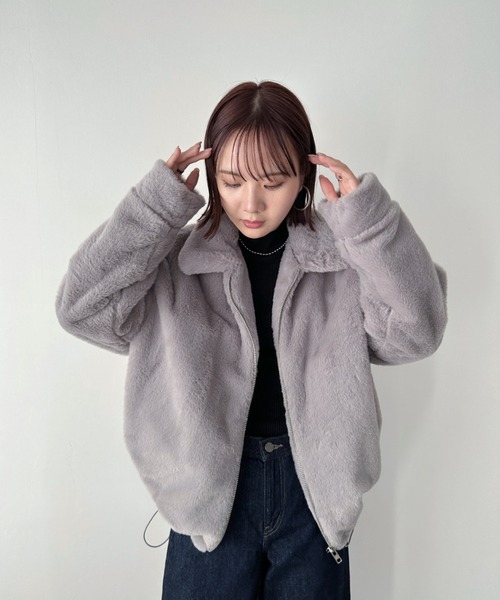 CLEA（クレア）の「フェイクファーブルゾン（ブルゾン・レディース・アイボリー/ライトグレー/モカ・FREE）」の18枚目の写真