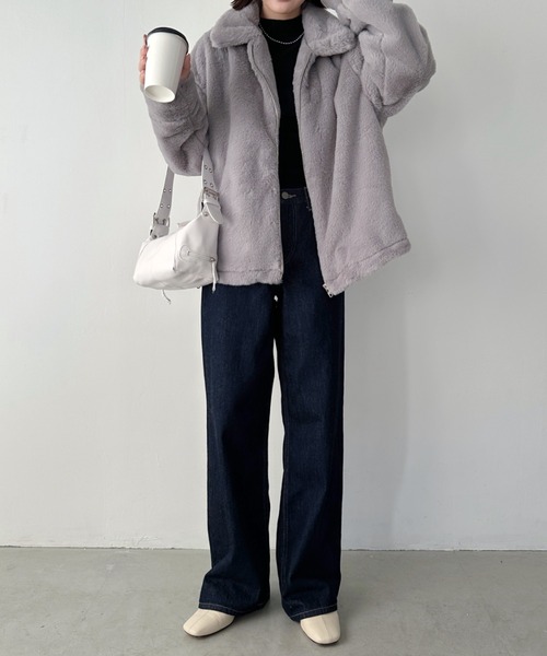 CLEA（クレア）の「フェイクファーブルゾン（ブルゾン・レディース・アイボリー/ライトグレー/モカ・FREE）」の22枚目の写真