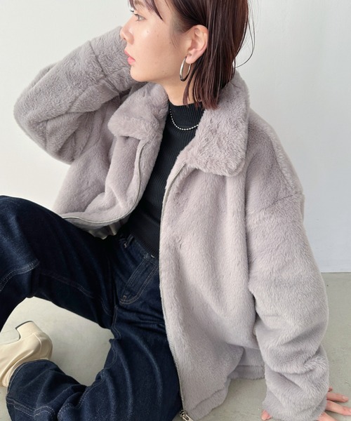 CLEA（クレア）の「フェイクファーブルゾン（ブルゾン・レディース・アイボリー/ライトグレー/モカ・FREE）」の20枚目の写真