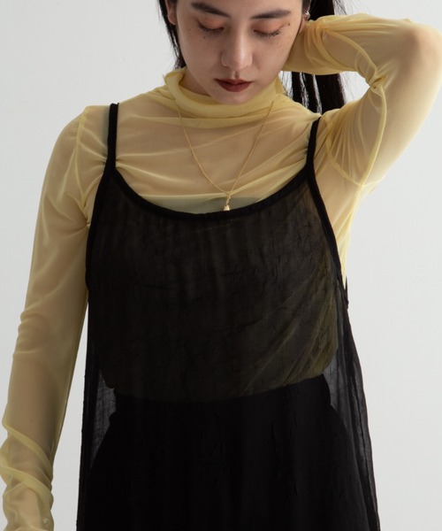 Uenui(ウニュイ)の「seethrough tops(Tシャツ/カットソー・レディース・ホワイト/イエロー/ブラック・FREE)」の3枚目の写真