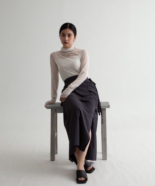 Uenui(ウニュイ)の「seethrough tops(Tシャツ/カットソー・レディース・ホワイト/イエロー/ブラック・FREE)」の6枚目の写真