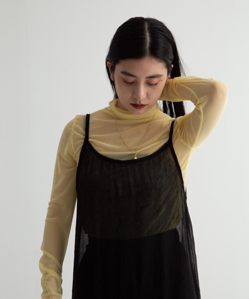 Uenui(ウニュイ)の「seethrough tops(Tシャツ/カットソー・レディース・ホワイト/イエロー/ブラック・FREE)」の7枚目の写真