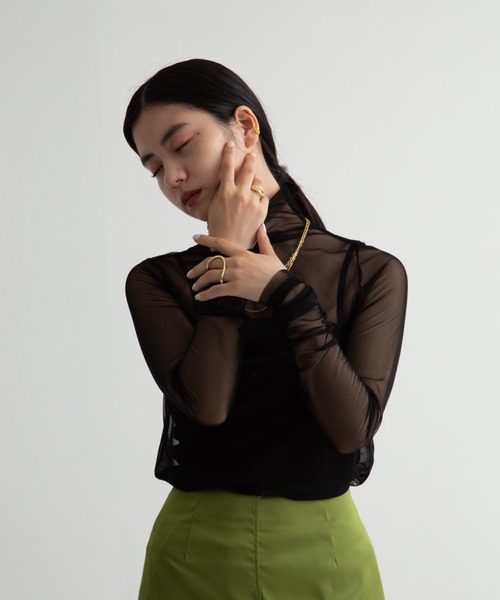 Uenui(ウニュイ)の「seethrough tops(Tシャツ/カットソー・レディース・ホワイト/イエロー/ブラック・FREE)」の13枚目の写真