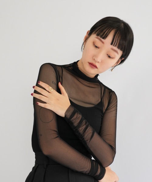 Uenui(ウニュイ)の「seethrough tops(Tシャツ/カットソー・レディース・ホワイト/イエロー/ブラック・FREE)」の14枚目の写真